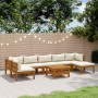 8-piece garden furniture set with solid acacia wood and cream cushions by vidaXL, Garden sets - Ref: Foro24-3086955, Price: 1...