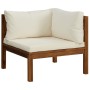 Set de muebles de jardín 8 pzas con cojín crema acacia maciza de vidaXL, Conjuntos de jardín - Ref: Foro24-3086955, Precio: 1...