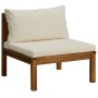 Set de muebles de jardín 8 pzas con cojín crema acacia maciza de vidaXL, Conjuntos de jardín - Ref: Foro24-3086955, Precio: 1...