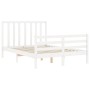 Estructura cama de matrimonio con cabecero madera maciza blanco de vidaXL, Camas y somieres - Ref: Foro24-3193767, Precio: 13...