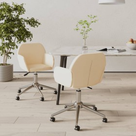 Swivel dining chairs 2 units cream fabric by vidaXL, dining chairs - Ref: Foro24-3103085, Price: 150,51 €, Discount: %