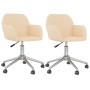 Swivel dining chairs 2 units cream fabric by vidaXL, dining chairs - Ref: Foro24-3103085, Price: 149,99 €, Discount: %