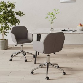 Swivel dining chairs 2 units dark gray fabric by vidaXL, dining chairs - Ref: Foro24-3103087, Price: 150,99 €, Discount: %