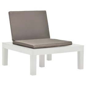 Garden lounger with white plastic cushion by vidaXL, Garden chairs - Ref: Foro24-48825, Price: 62,99 €, Discount: %