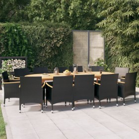 13-piece garden dining set with black cushions by vidaXL, Garden sets - Ref: Foro24-3103606, Price: 1,00 €, Discount: %