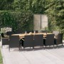 Juego de comedor de jardín 13 piezas con cojines negro de vidaXL, Conjuntos de jardín - Ref: Foro24-3103606, Precio: 1,00 €, ...