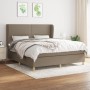 Box spring bed with taupe gray fabric mattress 160x200 cm by vidaXL, Beds and slatted bases - Ref: Foro24-3128457, Price: 617...