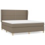 Box spring bed with taupe gray fabric mattress 160x200 cm by vidaXL, Beds and slatted bases - Ref: Foro24-3128457, Price: 617...