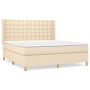 Cama box spring con colchón tela color crema 160x200 cm de vidaXL, Camas y somieres - Ref: Foro24-3132326, Precio: 600,60 €, ...