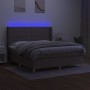 Cama box spring colchón y luces LED tela gris taupe 180x200 cm de vidaXL, Camas y somieres - Ref: Foro24-3138817, Precio: 650...