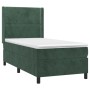 Box spring bed with mattress and LED dark green velvet 80x200 cm by vidaXL, Beds and slatted bases - Ref: Foro24-3139472, Pri...