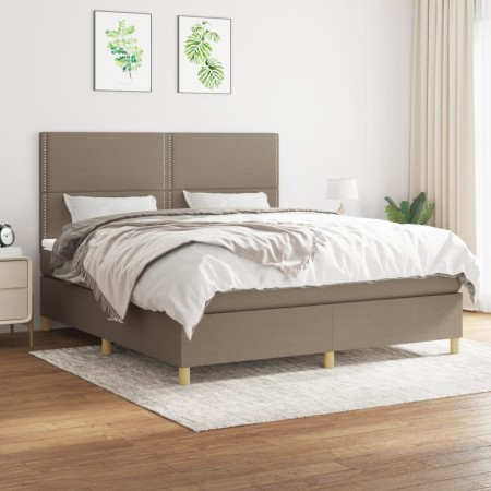 Box spring bed with taupe gray fabric mattress 180x200 cm by vidaXL, Beds and slatted bases - Ref: Foro24-3142277, Price: 641...