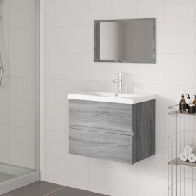 Set de muebles de baño madera contrachapada gris Sonoma de vidaXL, Muebles de baño - Ref: Foro24-3152874, Precio: 167,99 €, D...