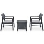 3-piece anthracite grey plastic garden furniture set by vidaXL, Garden sets - Ref: Foro24-48824, Price: 160,68 €, Discount: %