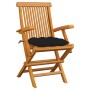 Garden chairs 6 pcs solid teak wood with black cushions by vidaXL, Garden chairs - Ref: Foro24-3062563, Price: 438,27 €, Disc...