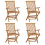 Garden chairs 4 pcs solid teak wood with blue cushions by vidaXL, Garden chairs - Ref: Foro24-3065642, Price: 348,79 €, Disco...