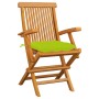 Garden chairs 3 pcs teak wood and bright green cushions by vidaXL, Garden chairs - Ref: Foro24-3062540, Price: 229,03 €, Disc...