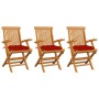 Garden chairs 3 pcs solid teak wood with red cushions by vidaXL, Garden chairs - Ref: Foro24-3062535, Price: 229,03 €, Discou...