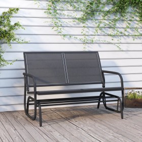 Black steel and textilene garden rocking bench 120.5x76x86.5 cm by vidaXL, Garden rockers - Ref: Foro24-362708, Price: 116,29...