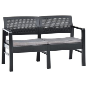 2-seater garden bench and anthracite gray plastic cushions 120 cm by vidaXL, garden benches - Ref: Foro24-48822, Price: 149,9...