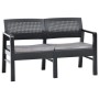 2-seater garden bench and anthracite gray plastic cushions 120 cm by vidaXL, garden benches - Ref: Foro24-48822, Price: 149,7...