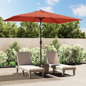 Garden umbrella with metal pole 300x200 cm terracotta by vidaXL, Umbrellas - Ref: Foro24-44504, Price: 64,99 €, Discount: %