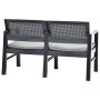 2-seater garden bench and anthracite gray plastic cushions 120 cm by vidaXL, garden benches - Ref: Foro24-48822, Price: 149,7...