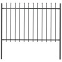 Garden fence with black steel spearheads 1.7x1.2 m by vidaXL, fence panels - Ref: Foro24-144926, Price: 80,96 €, Discount: %