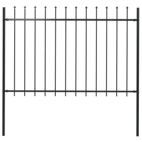 Garden fence with black steel spearheads 1.7x1.2 m by vidaXL, fence panels - Ref: Foro24-144926, Price: 80,96 €, Discount: %