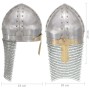 Replik antiker LARP Stahl antiker Kreuzritter Ritterhelm versilberter Stahl von vidaXL, Sammelwaffen - Ref: Foro24-286222, Pr...