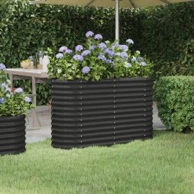 Steel flower bed anthracite powder coated 114x40x68 cm by vidaXL, Pots and planters - Ref: Foro24-318891, Price: 58,73 €, Dis...