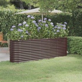 Jardinera arriate acero recubrimiento polvo marrón 224x40x68 cm de vidaXL, Maceteros y jardineras - Ref: Foro24-318900, Preci...