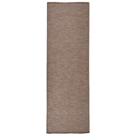 Alfombra de exterior de tejido plano marrón 80x250 cm de vidaXL, Alfombras - Ref: Foro24-340786, Precio: 35,57 €, Descuento: %