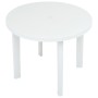 Mesa de jardín de plástico blanco 89 cm de vidaXL, Mesas de jardín - Ref: Foro24-48805, Precio: 96,99 €, Descuento: %