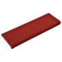 Alfombras de peldaños de escalera 15 uds rojo 65x21x4 cm de vidaXL, Alfombrillas para escalones - Ref: Foro24-134572, Precio:...