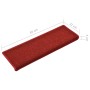 Alfombras de peldaños de escalera 15 uds rojo 65x21x4 cm de vidaXL, Alfombrillas para escalones - Ref: Foro24-134572, Precio:...