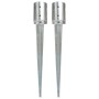 Ground spikes 2 units silver galvanized steel 10x76 cm by vidaXL, Spikes for anchoring in the ground - Ref: Foro24-145431, Pr...