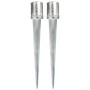 Ground spikes 2 units silver galvanized steel 12x91 cm by vidaXL, Spikes for anchoring in the ground - Ref: Foro24-145433, Pr...