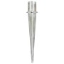 Ground spikes 2 units silver galvanized steel 12x91 cm by vidaXL, Spikes for anchoring in the ground - Ref: Foro24-145433, Pr...