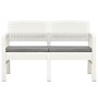 2-seater garden bench with white plastic cushions 120 cm by vidaXL, garden benches - Ref: Foro24-48821, Price: 183,45 €, Disc...