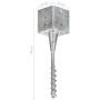 Ground spikes 6 pcs silver galvanized steel 14x14x58 cm by vidaXL, Spikes for anchoring in the ground - Ref: Foro24-145446, P...