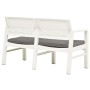 2-seater garden bench with white plastic cushions 120 cm by vidaXL, garden benches - Ref: Foro24-48821, Price: 183,45 €, Disc...