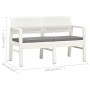 2-seater garden bench with white plastic cushions 120 cm by vidaXL, garden benches - Ref: Foro24-48821, Price: 183,45 €, Disc...