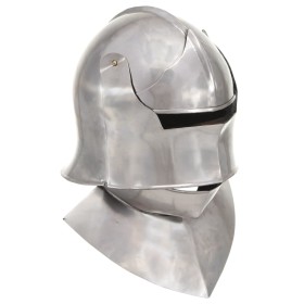 Réplica de casco de caballero medieval antiguo LARP acero plata de vidaXL, Armas coleccionables - Ref: Foro24-286220, Precio:...