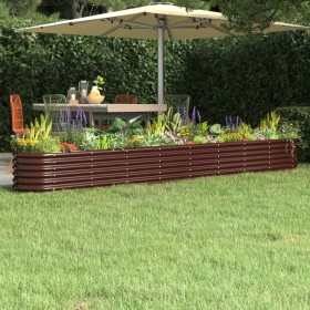 Brown powder coated steel flower bed planter 332x40x36 cm by vidaXL, Pots and planters - Ref: Foro24-318885, Price: 64,99 €, ...