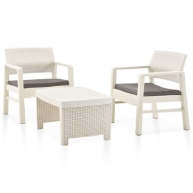 Juego de muebles de jardín 3 piezas plástico blanco de vidaXL, Conjuntos de jardín - Ref: Foro24-48823, Precio: 160,68 €, Des...