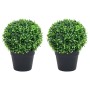 Plantas de boj artificial 2 uds forma bola maceta verde 37 cm de vidaXL, Flora artificial - Ref: Foro24-336518, Precio: 85,90...