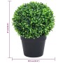 Artificial boxwood plants 2 pcs ball shape green pot 37 cm by vidaXL, artificial flora - Ref: Foro24-336518, Price: 85,90 €, ...