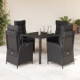 5-teiliges Gartenmöbel-Set mit Kissen synthetisches Rattan schwarz von vidaXL, Gartensets - Ref: Foro24-3213321, Preis: 597,3...