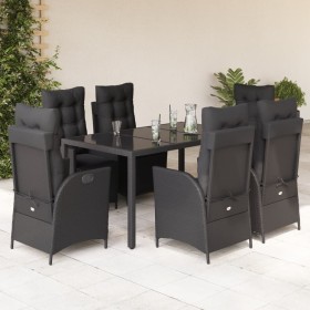 7-piece garden dining set with black synthetic rattan cushions by vidaXL, Garden sets - Ref: Foro24-3213323, Price: 959,91 €,...